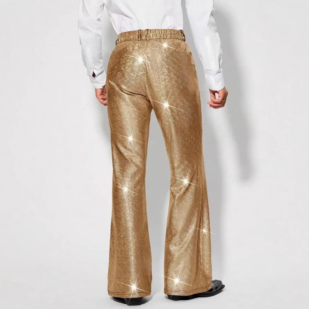 2025 Cross-border Europe and America Sequin Plaid Pants New Party Performance Casual Pants Mid-rise Performance Dress Bottoms