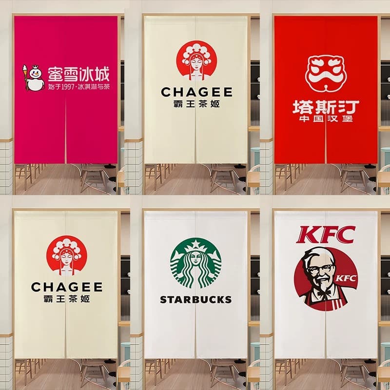 Customized picture milk tea shop shop door curtain commercial kitchen restaurant oil-proof partition curtain semi-blocking curtain bathroom curtain