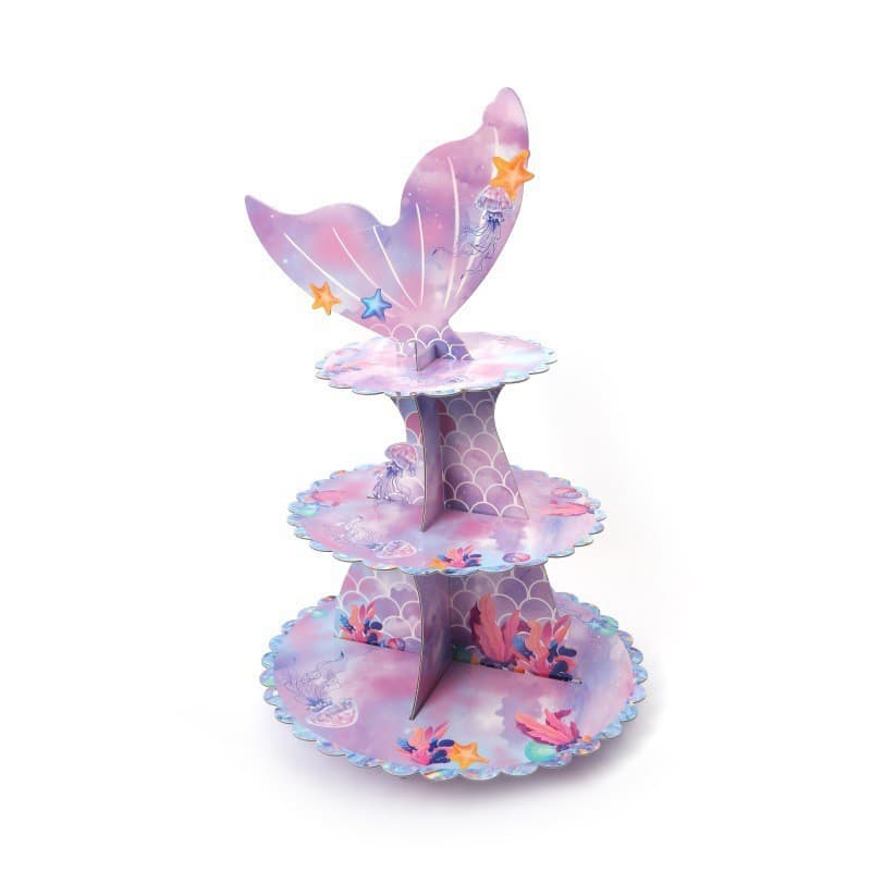 Cross-border Mermaid Tail Theme Birthday Party Decoration Cake Stand Display Stand Dessert Table Setup Cake Rack