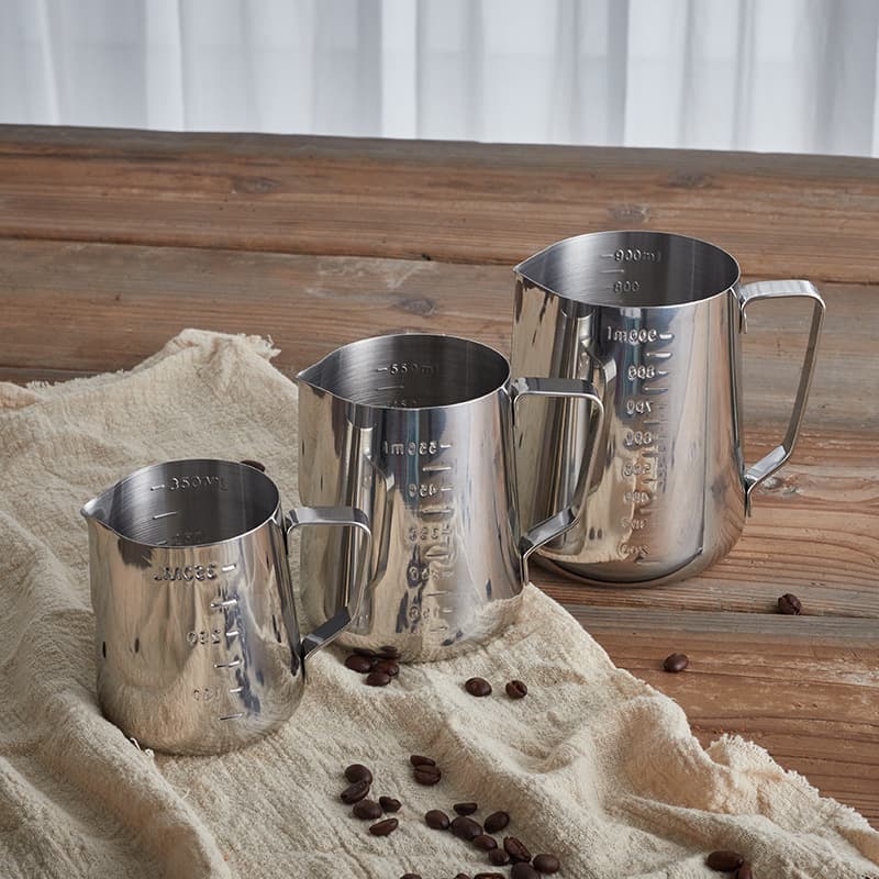 Stainless Steel Latte Art Pitcher with Spout and Scale, Milk Frothing Cup, Coffee Tool, Wax Melting Cup, Cross-Border Supply