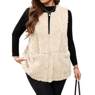 New Cross-Border Women's Casual Zipper Vest Teddy Bear Jacket Elegant Faux Fur Outerwear