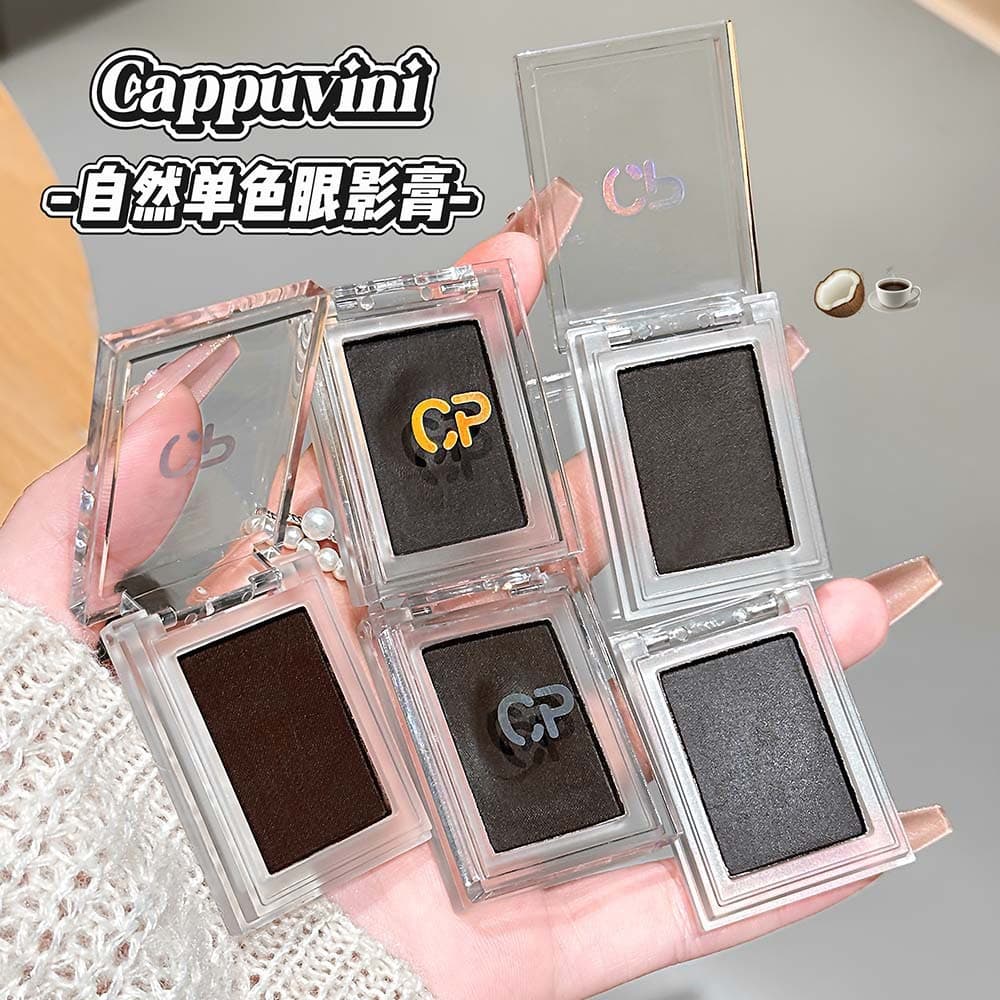 CAPPUVINI Natural Single Eyeshadow Cream, Pudding Texture, Easy to Blend, Not Drying, Single Eyeshadow Cream