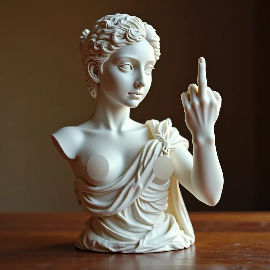 New Cross-Border Vienna Goddess Statue Middle Finger Ornament Funny Goddess Figurine 3D Resin Craft