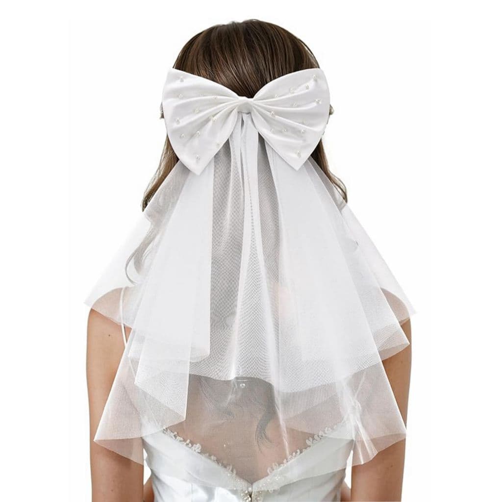 Bride to Be Veil Wedding Party Bride Bridesmaid Veil Bachelorette Party Bow Veil