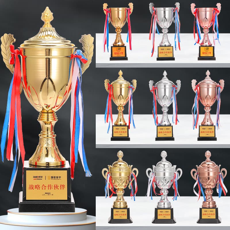 Creative Metal Trophy for Basketball and Football Competitions - Gold, Silver, Copper Cups - Children, Kindergarten, Employee Awards