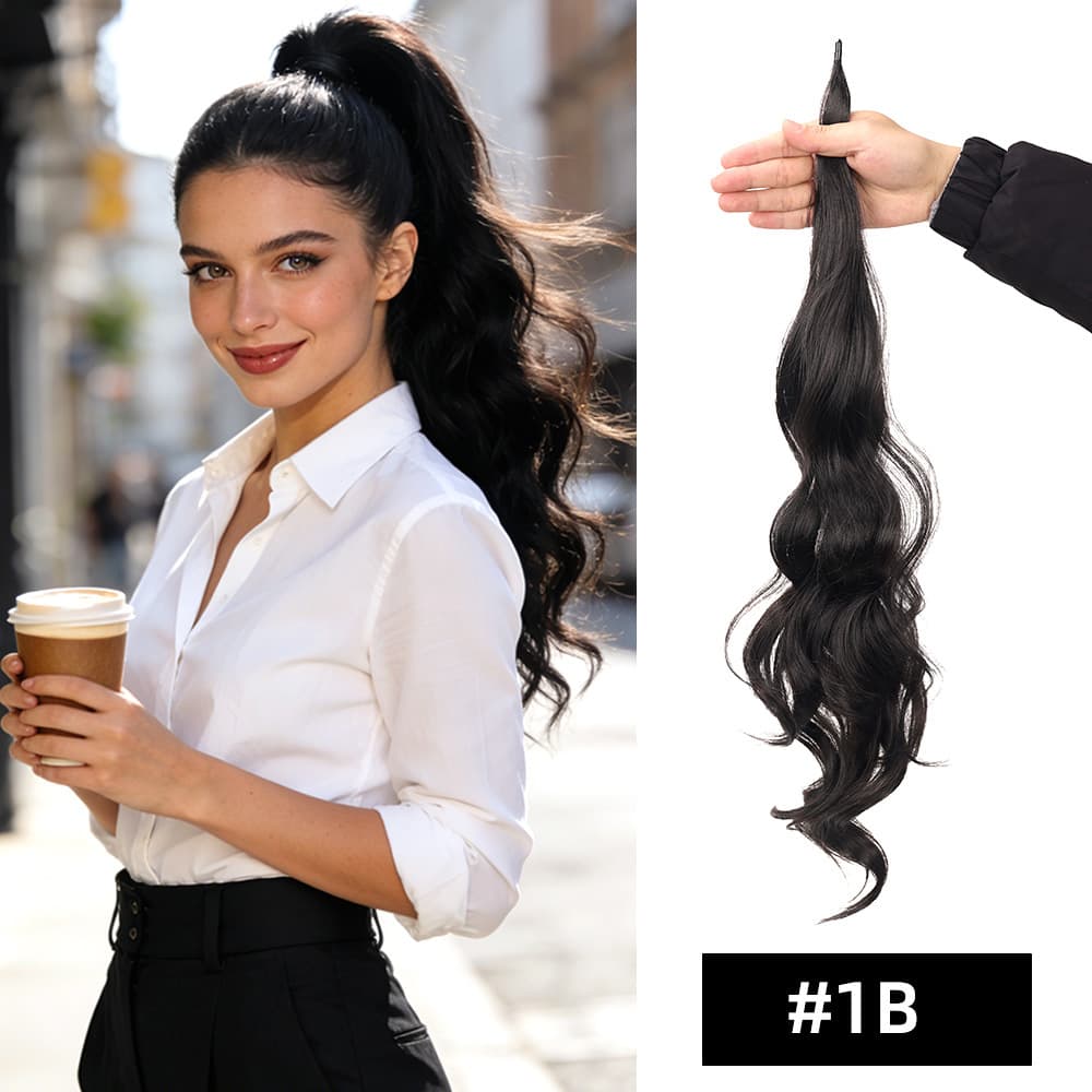 European and American Cross-Border Women's Long Curly Wig, Big Wave Ponytail, Magic Stick Wrap-Around Wig, Hot Style
