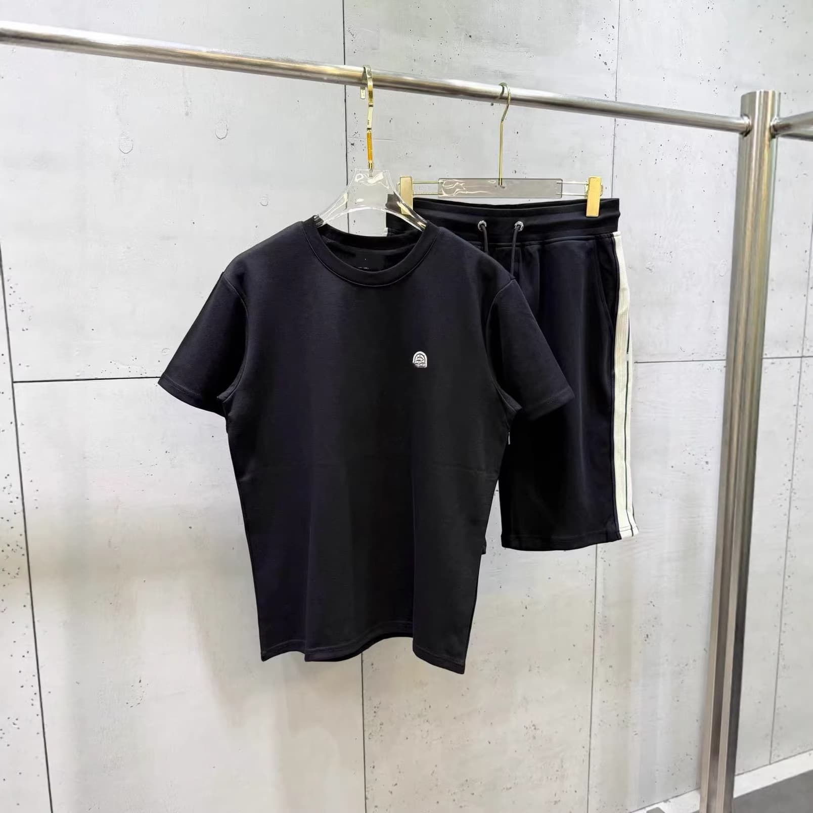 Cross-border European and American Fashion Correct Version MO Men's Summer New Casual Sportswear Set Couple Style High Quality