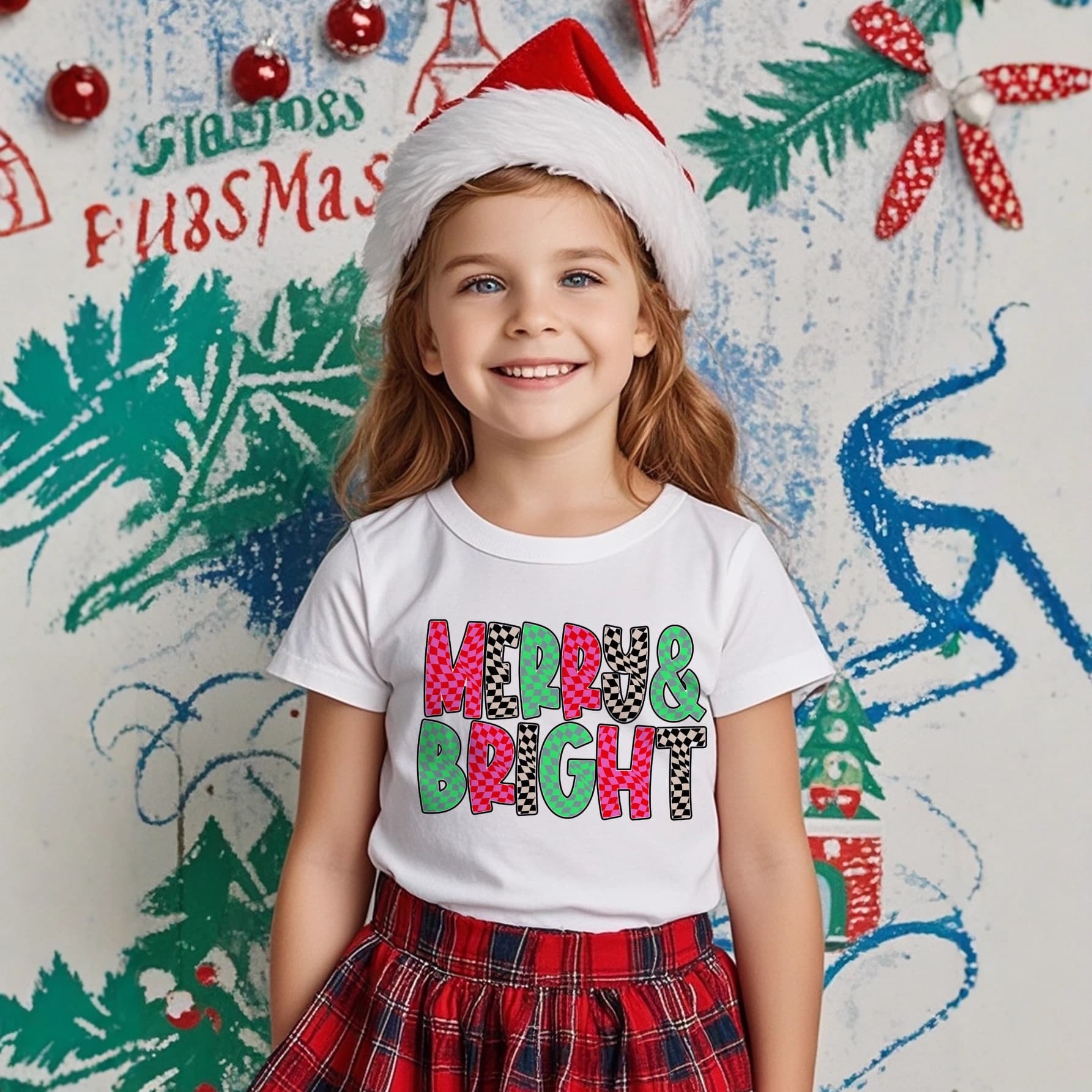 Cotton Christmas New Sibling Baby Outfit Cute Round Neck Merry Christmas Toddler T-Shirt