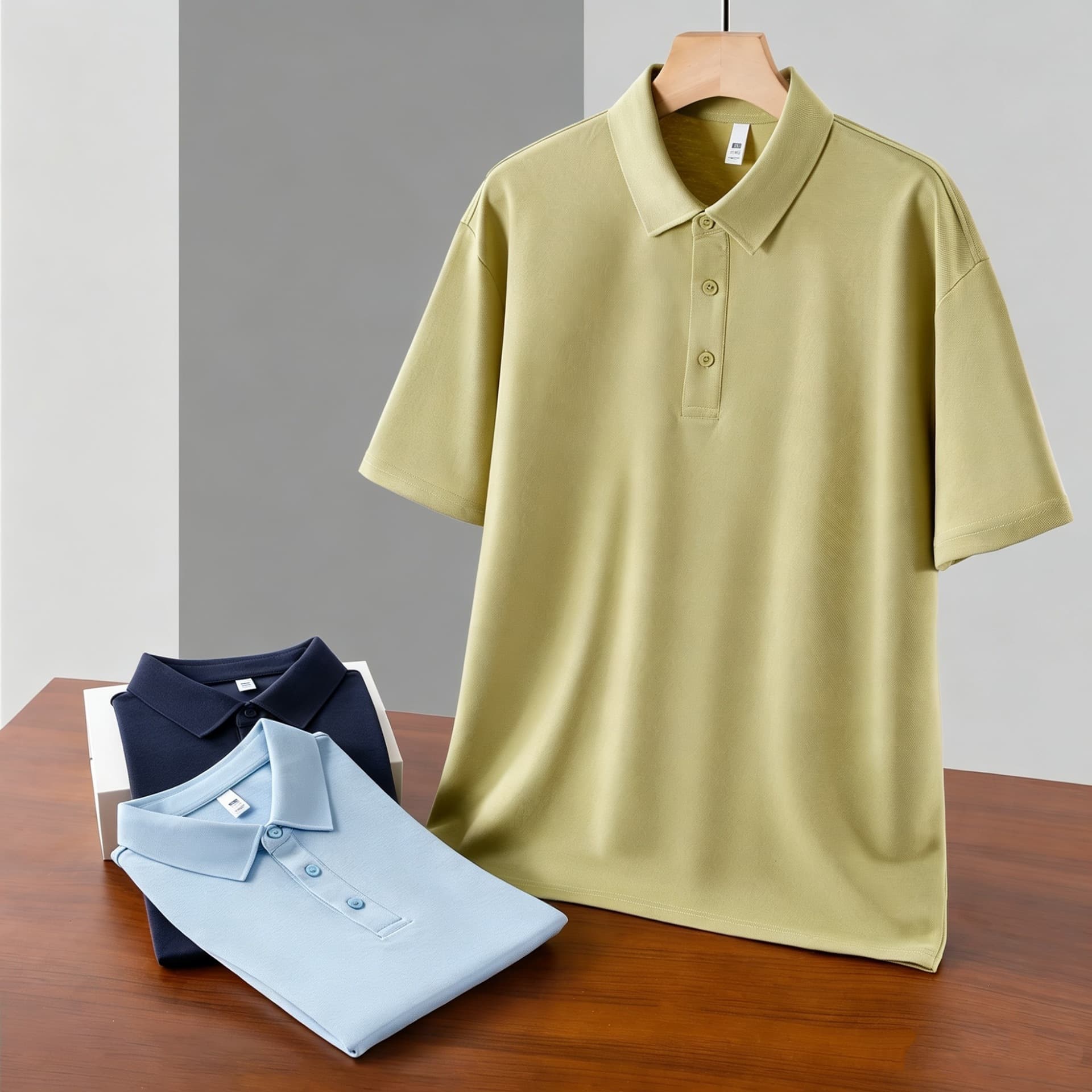 Lyocell polo shirt men's T-shirt summer new business casual lapel short-sleeved men's outdoor breathable anti-wrinkle T-shirt