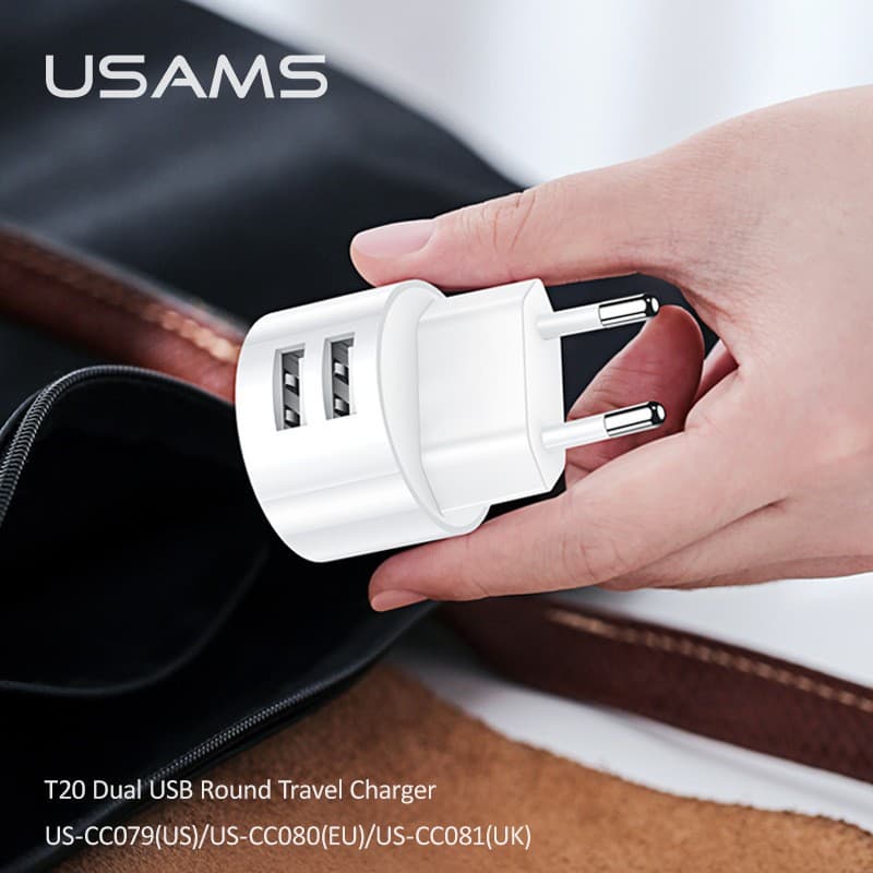 Youshengshi 2.1A UK Plug Charger US Plug Fast Charger EU Plug Dual USB Round Travel Charger