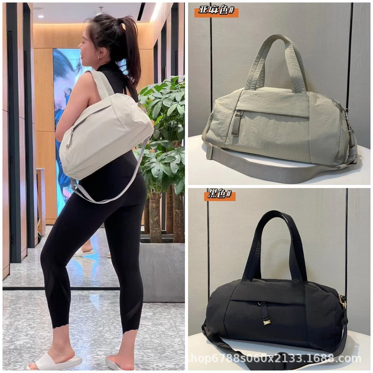 lululemon luggage bag 16L men's and women's sports fitness bag large capacity fitness yoga bag crossbody travel bag