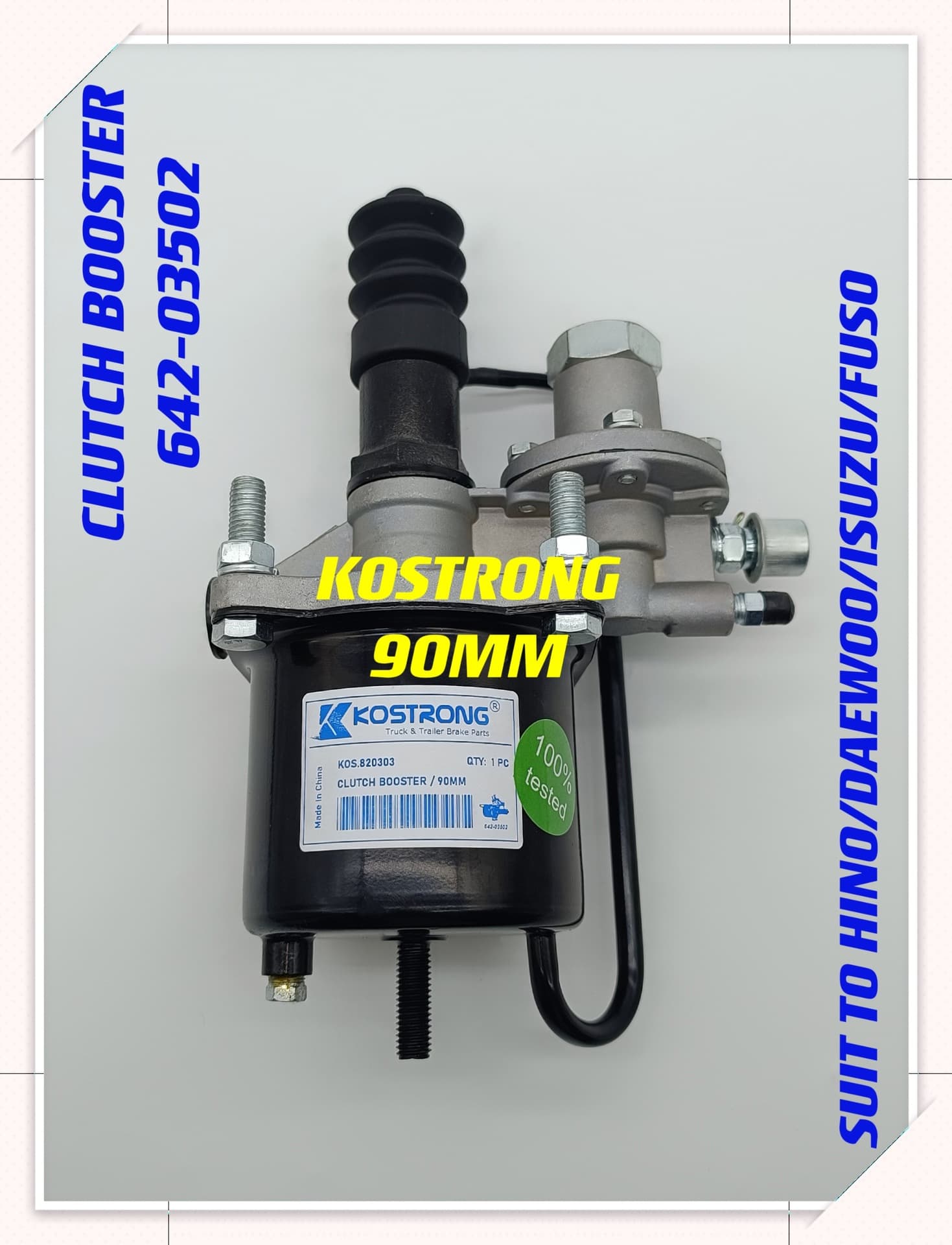 Japanese 90mm Bore Heavy Truck Clutch Servo 642-03502 Compatible with Isuzu Hino Mitsubishi Daewoo