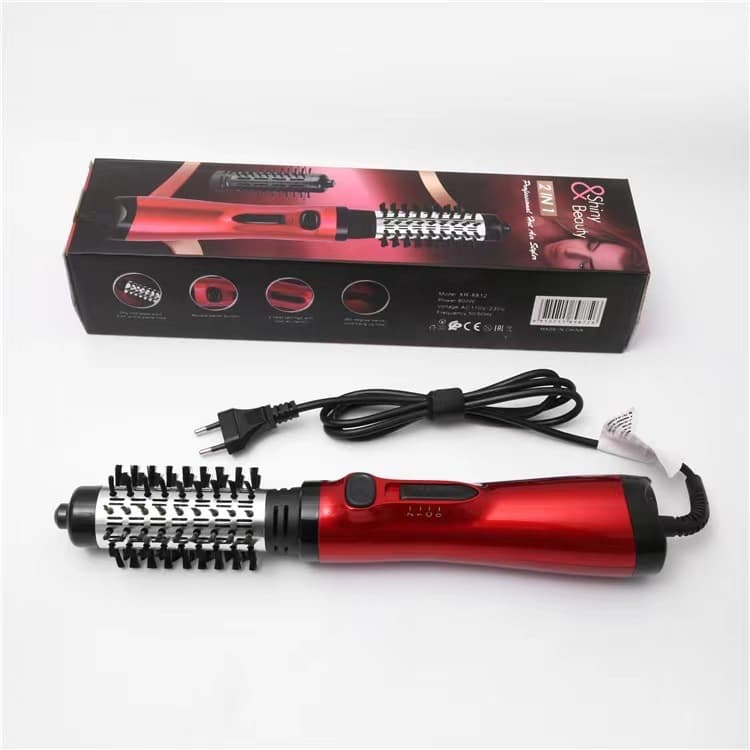 Cross-border Multifunctional Automatic Curling Hair Brush Lazy Straightening Comb Red Curling Hair Dryer Styling Comb Hair Care Wholesale