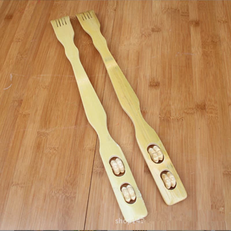 Manufacturer-direct bamboo double-ball back scratcher, $2 store daily necessities from bamboo wood products
