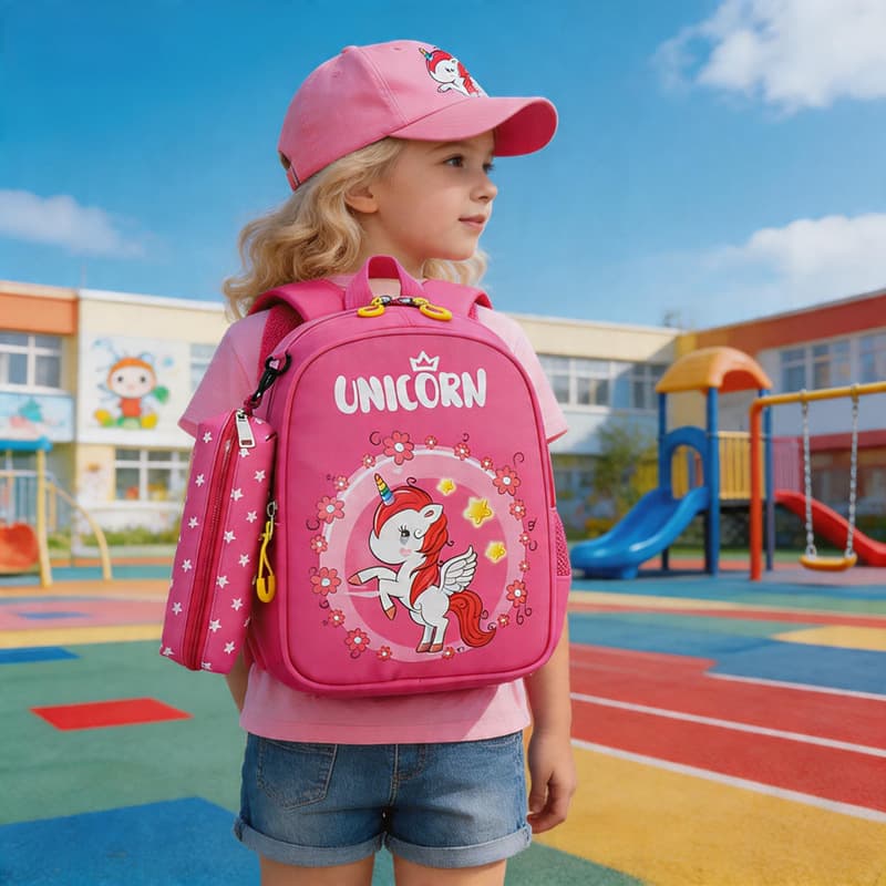 New Kindergarten School Bag for Girls in Large, Middle and Small Classes Cute Unicorn Dinosaur 3-6 Years Old and 5 Baby Children's Backpack