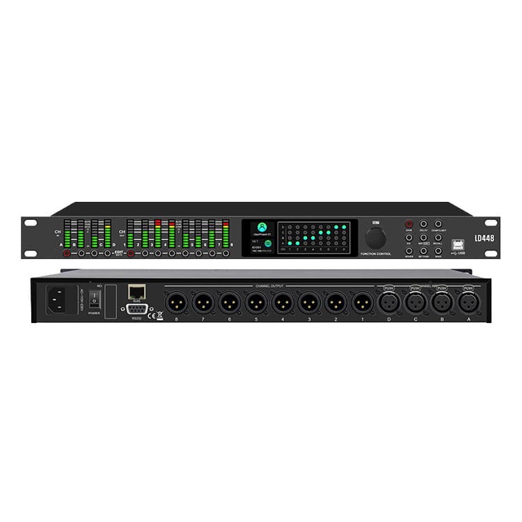 LD448 4-In 8-Out Professional Audio Processor Dual DSP Stage Performance Wedding Bar Sound Processor