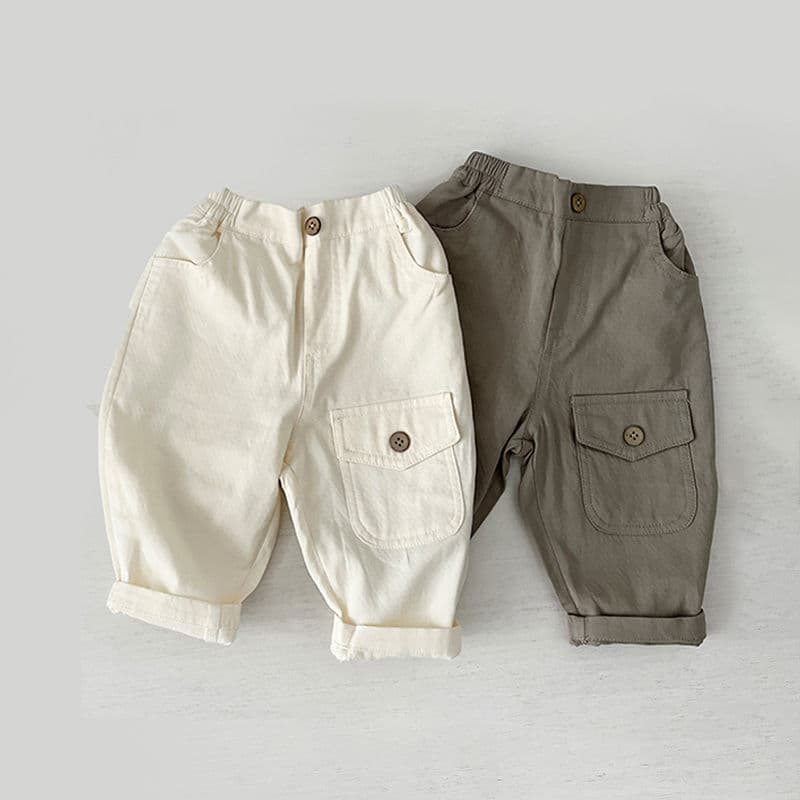 Baby pants spring and autumn style solid color straight pants for men and women, casual and versatile overalls for children aged 0-3 years old
