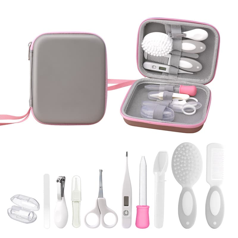 Newborn Feeding Kit & Nail Scissors - 12-Piece Baby Nail Clipper, Clean Care File & Tweezers Set in Storage Box
