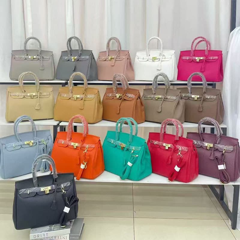 Cross-border versatile Birkin bag, fashionable minimalist luxury pebbled leather handbag, textured commuting women's shoulder bag