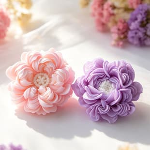 Jingmeihui Ranunculus Flower Scented Candle Silicone Mold DIY Peony Flower Handmade Soap Aroma Stone Scented Mold
