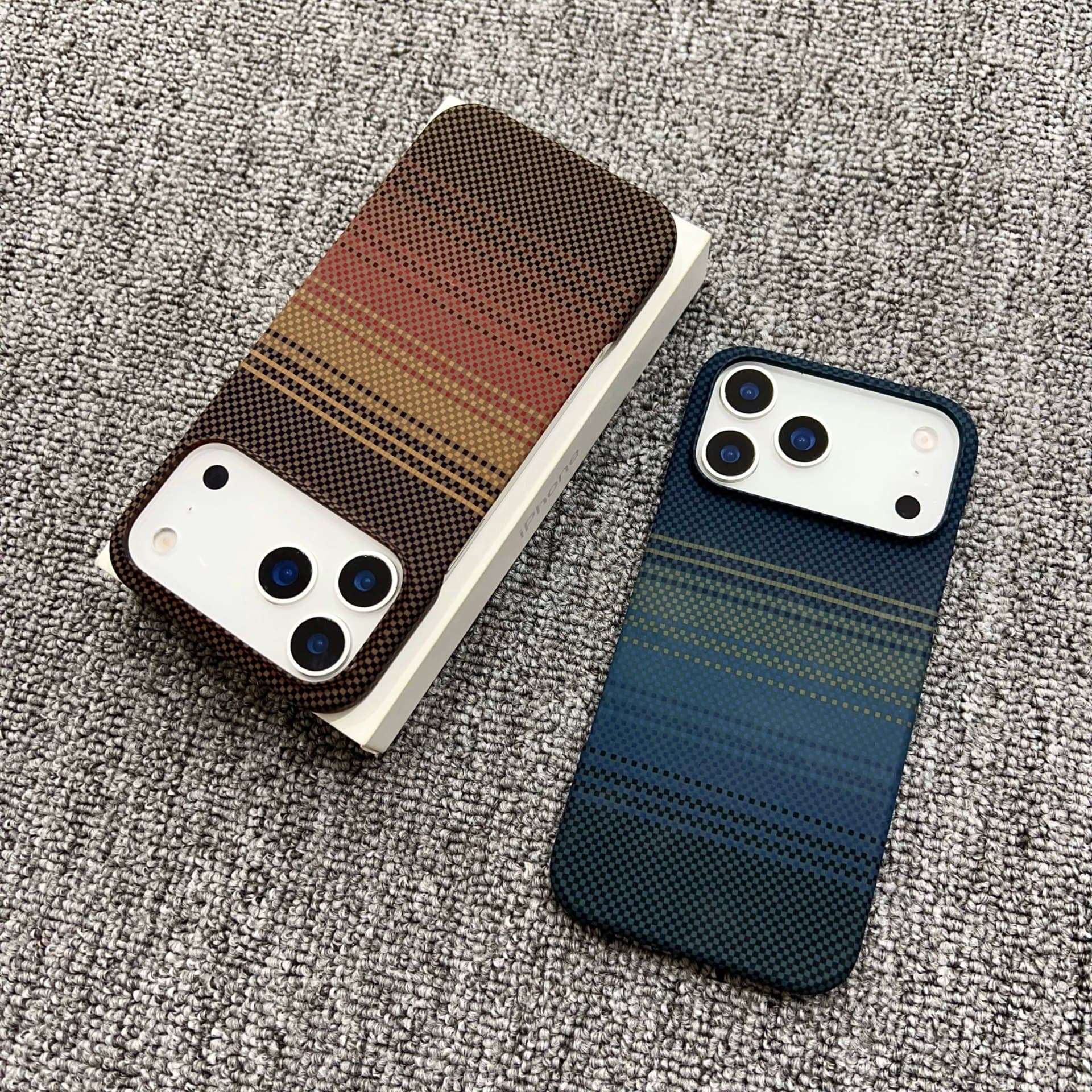 Magnetic Phone Case for iPhone 17 Pro Max, Kevlar Texture, Semi-wrap Carbon Fiber Texture for iPhone 16 Pro