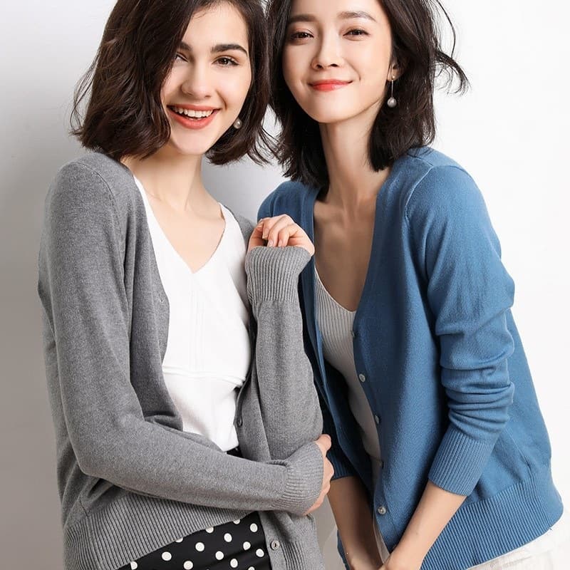 Knitted Cardigan Sweater for Women, Autumn and Winter Coat, Plus-Size Cardigan, Long-Sleeve Sweater Cardigan, Cross-Border Sweater Coat