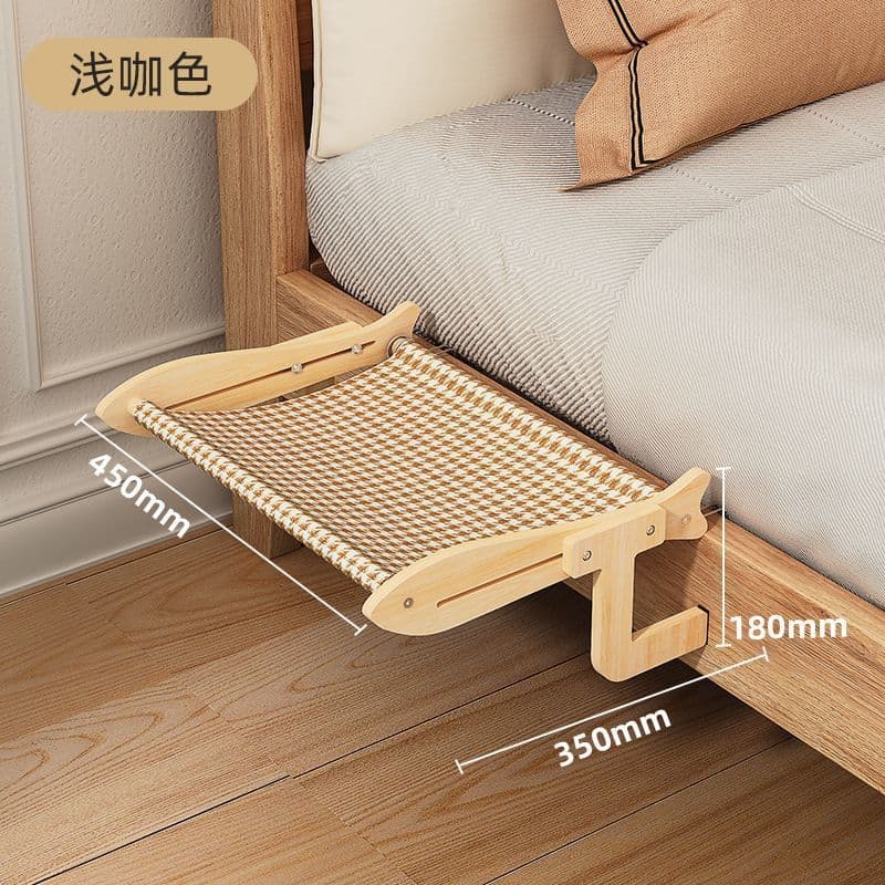 Window-Mounted Hanging Cat Bed, Suspended Bedside or Windowsill Hammock for Balcony Sunbathing