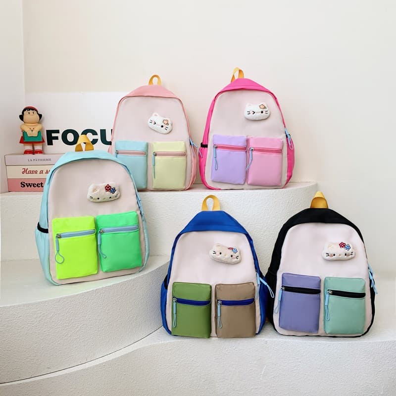 New primary school student school bag large capacity cute children's backpack training class tutoring accessories kitten backpack