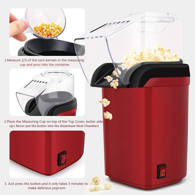 Cross-border foreign trade blower type mini corn popping machine electric hot corn popping machine household electric popcorn popping machine