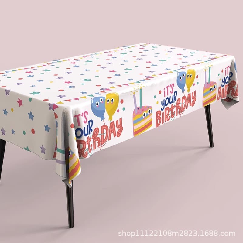 Disposable birthday tablecloth atmosphere layout cake dessert table kindergarten children's theme party scene decoration