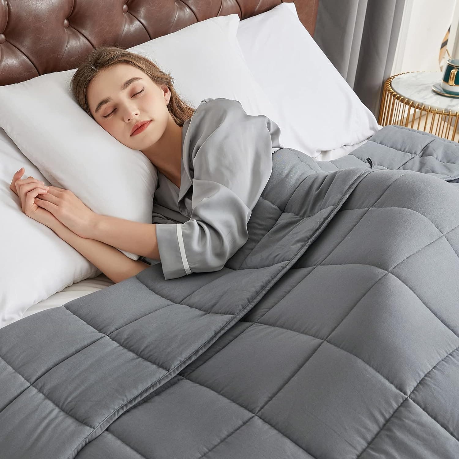 Amazon All-Polyester Quilted Weighted Blanket, Summer Cooling Blanket, Aviation Blanket, Weighted Blanket