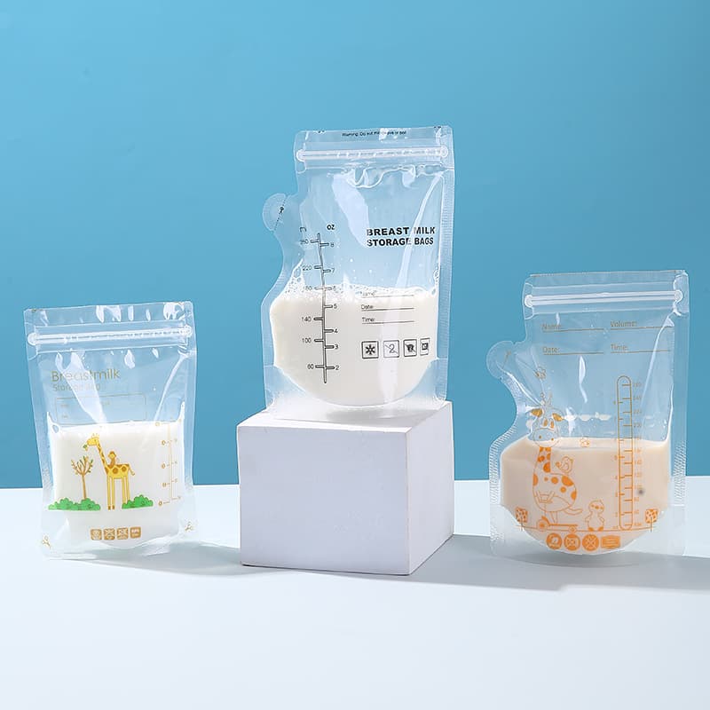 Breast milk storage bags, disposable vacuum portable fresh-keeping bags, small capacity freezer storage bags with spout