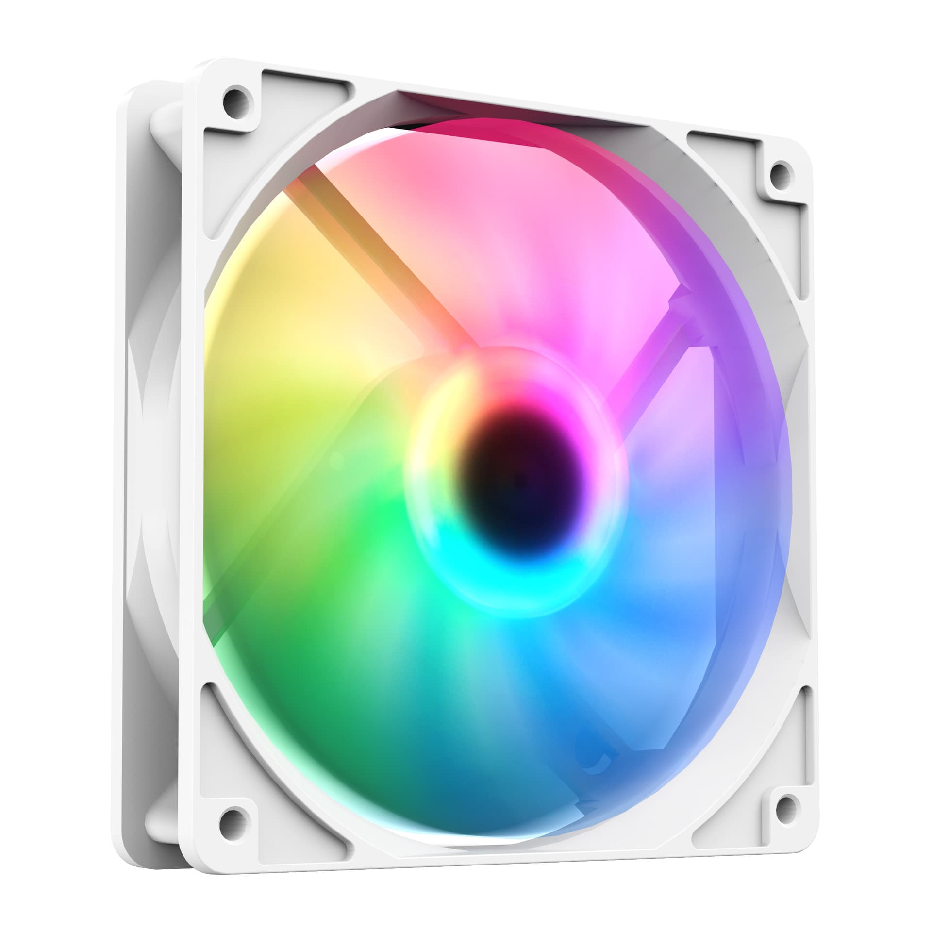 Nine-tailed Fox Moonlight desktop computer case cooling fan 12cm colorful light white big 4PIN interface without feet pads