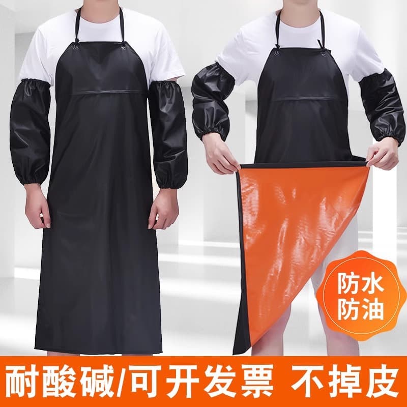 Reinforced composite apron PVC waterproof apron acid and alkali resistant apron anti-fouling thickened oil-proof sleeveless apron