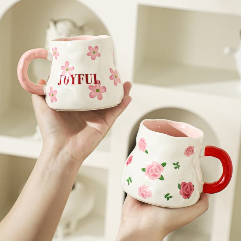 Fresh Ceramic Mug Home Office Coffee Cup Beautiful Milk Breakfast Cup Water Cup