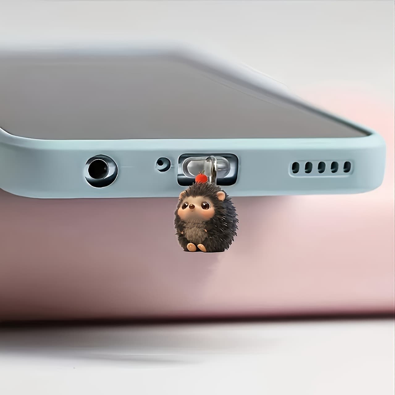 New Cross-Border Acrylic Flat Cute Hedgehog Phone Dust Plug