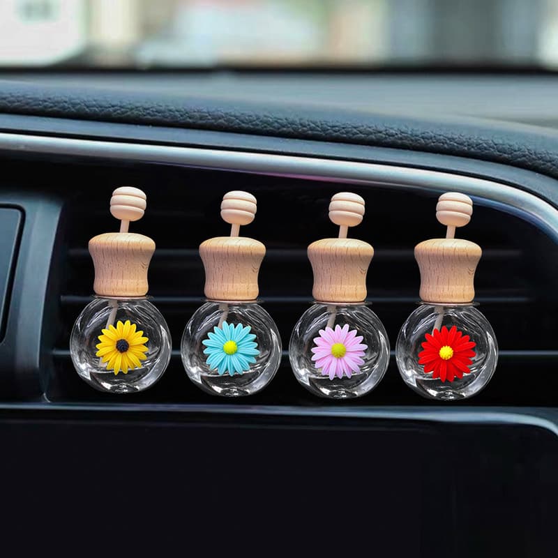 Sunflower Car Perfume Empty Bottle Vent Clip Daisy Flower Car Air Freshener Clip Interior Decoration