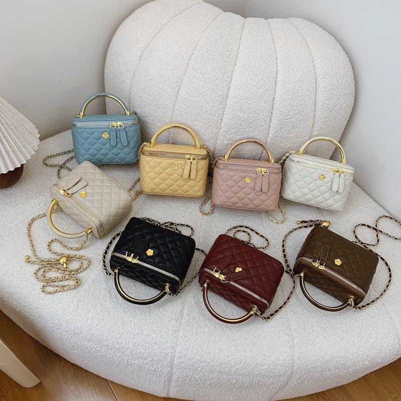Cross-border Diamond Chain Handbag Women Autumn New Trendy Box Bag Stylish Casual Shoulder Crossbody Bag