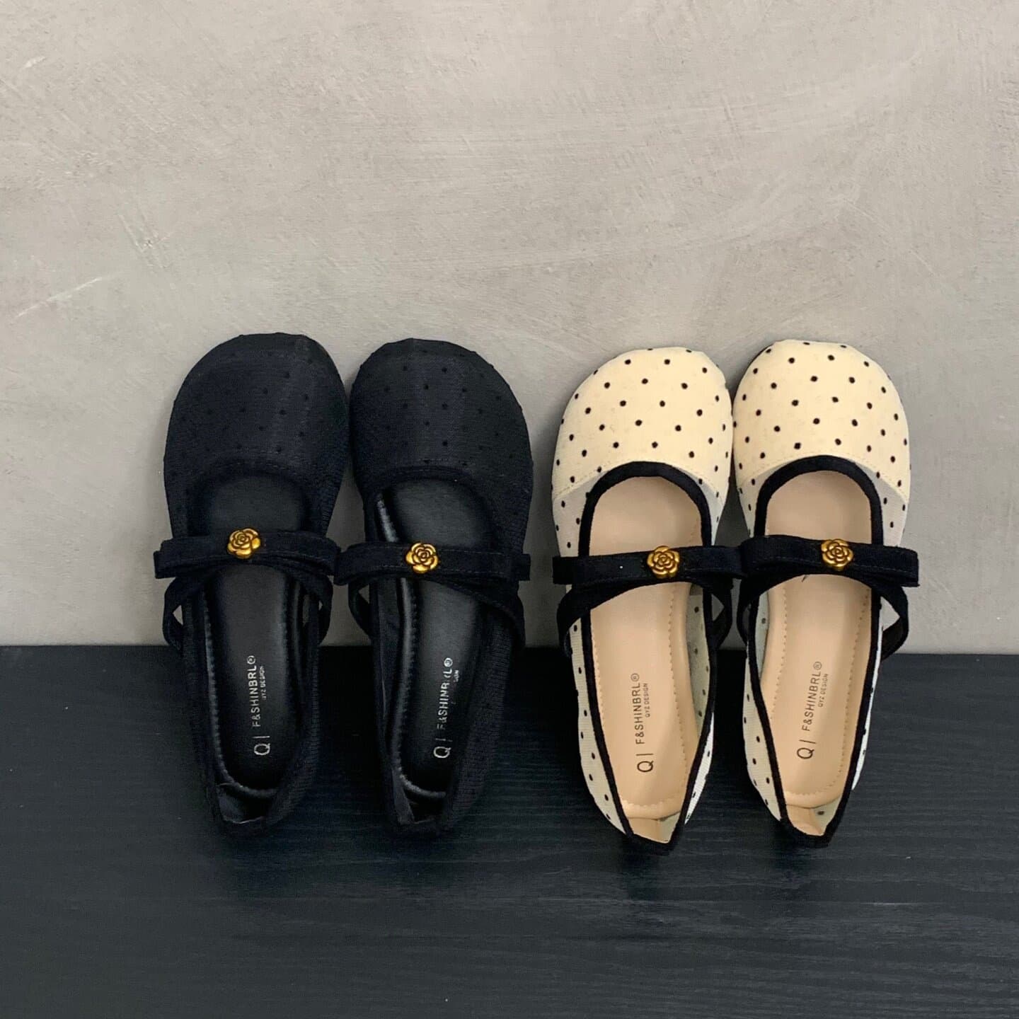 French-Style Flat Polka Dot Chanel-Inspired Women's Shoes 2026 New Summer Breathable Mesh Mary Jane Shoes