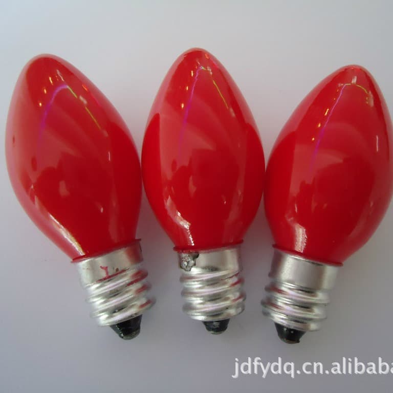 Supply C7 Small Red Bulb Aluminum Head C7 Aluminum Red Small Red Bulb 501 Bulb Candle Bulb Religious Supplies 1
