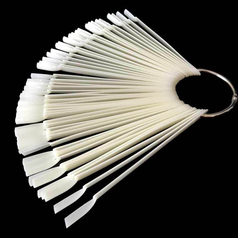Cross-border Nail Art Fan-shaped Color Chart Nail Mold Color Board Nail Polish Color Card Nail Display Board 50 Pieces Nail Tools