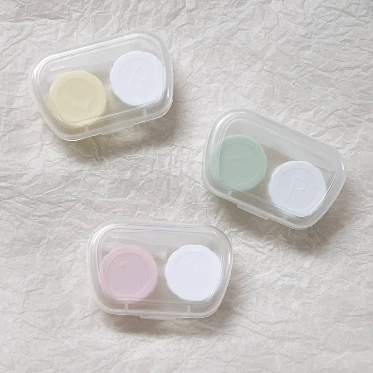 Candy Color Simple Portable Contact Lens Case Cosmetic Lens Box Double Lens Case Replacement Box Export Supply 5012