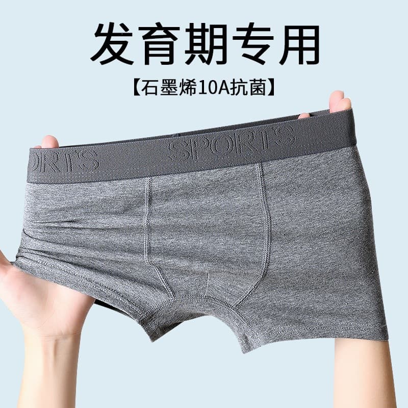 Children's Boxer Briefs Summer Thin Style Advanced Gray Graphene Antibacterial Youth Underwear Boys Boxer Briefs for Older Kids
