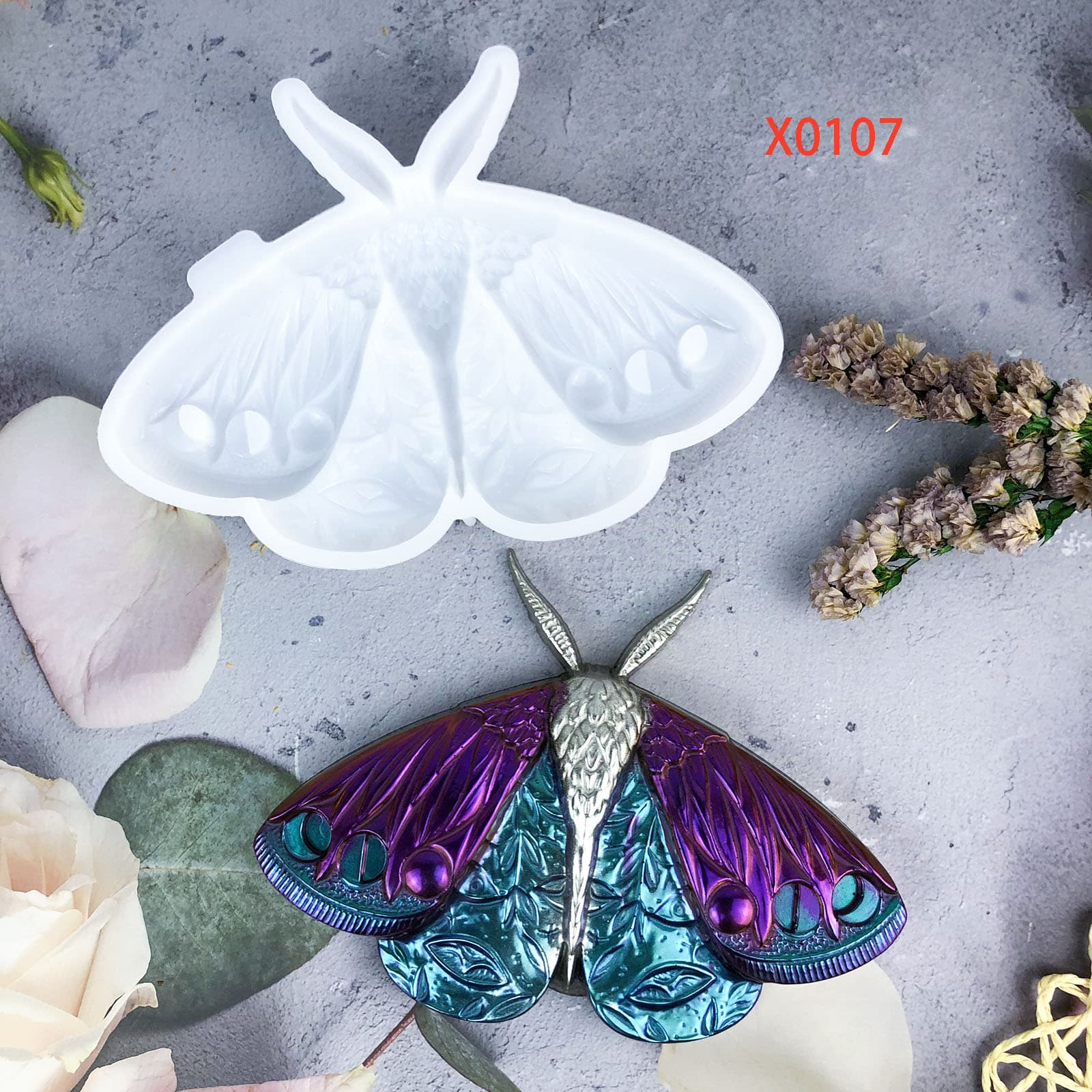 X0107 Moth Wall Hanging Crystal Epoxy Wall Decoration Mold, Wall Hanging DIY Silicone Mold