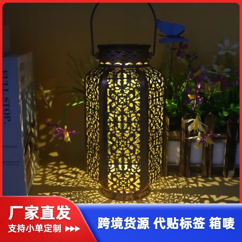 Cross-border Hot Selling LED Amazon Outdoor Vase-shaped Hanging Lantern Waterproof Atmosphere Solar Garden Courtyard Light
