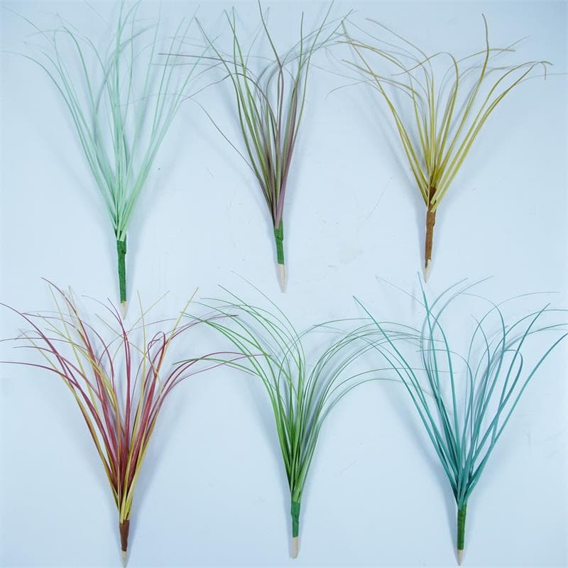 Flame-Retardant Soft Decoration Artificial Grass Clump Landscaping Faux Grass Small Reed Grass Single Stem Onion Grass Pampas Grass