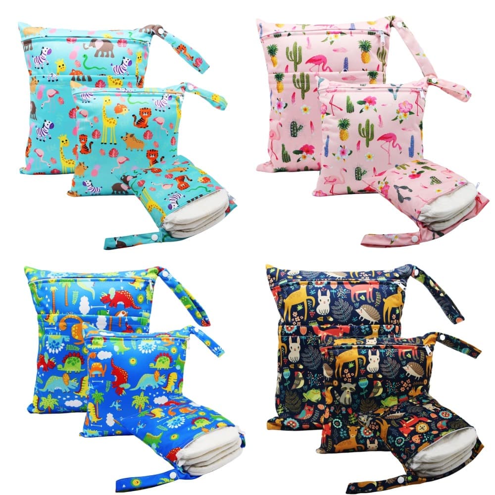 2024 New Boho Nordic Digital Print Storage Bag 3-Piece Set, Wet and Dry Use Diaper Bag