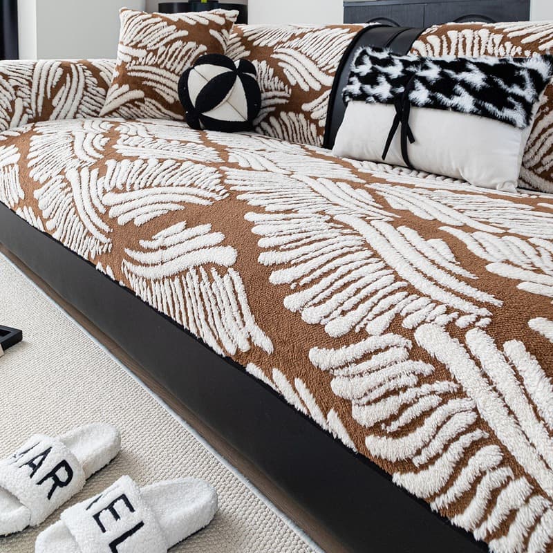 Autumn Winter New Plush Sofa Cushion Thickened Warm Sofa Cover Anti-Slip Anti Cat Scratch Sofa Slipcover Protector