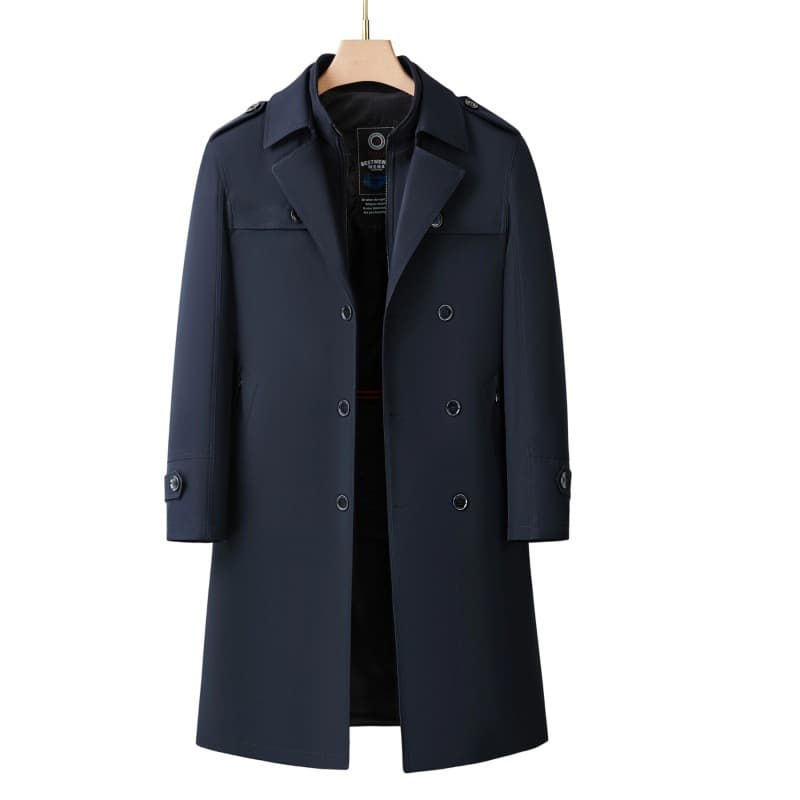 Mid-Length Detachable Wool Lining Trench Coat