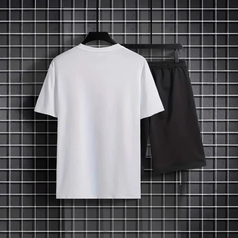 Men's Short Sleeve T-Shirt Set Summer New 26 Jersey Fashion Trendy Sports Two-Piece Set
